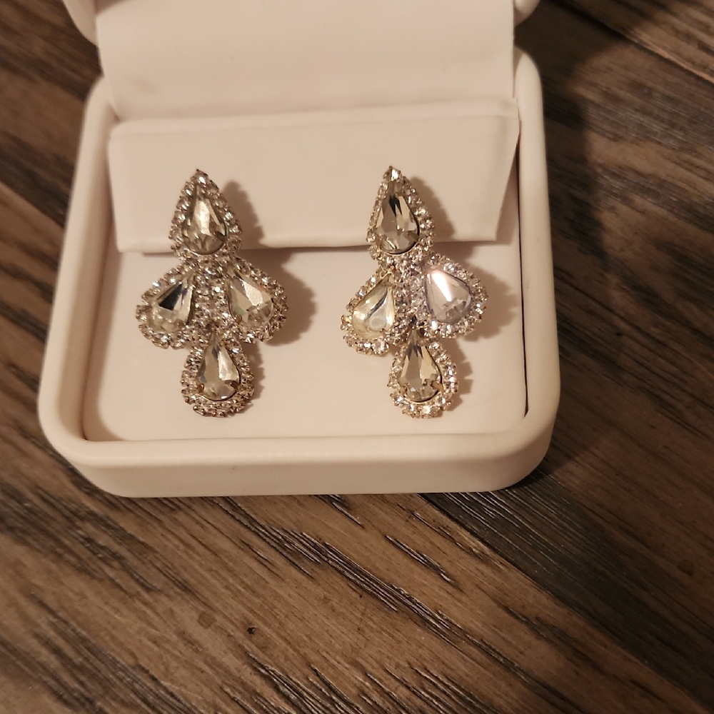 Glamorous Crystal Teardrop Earrings